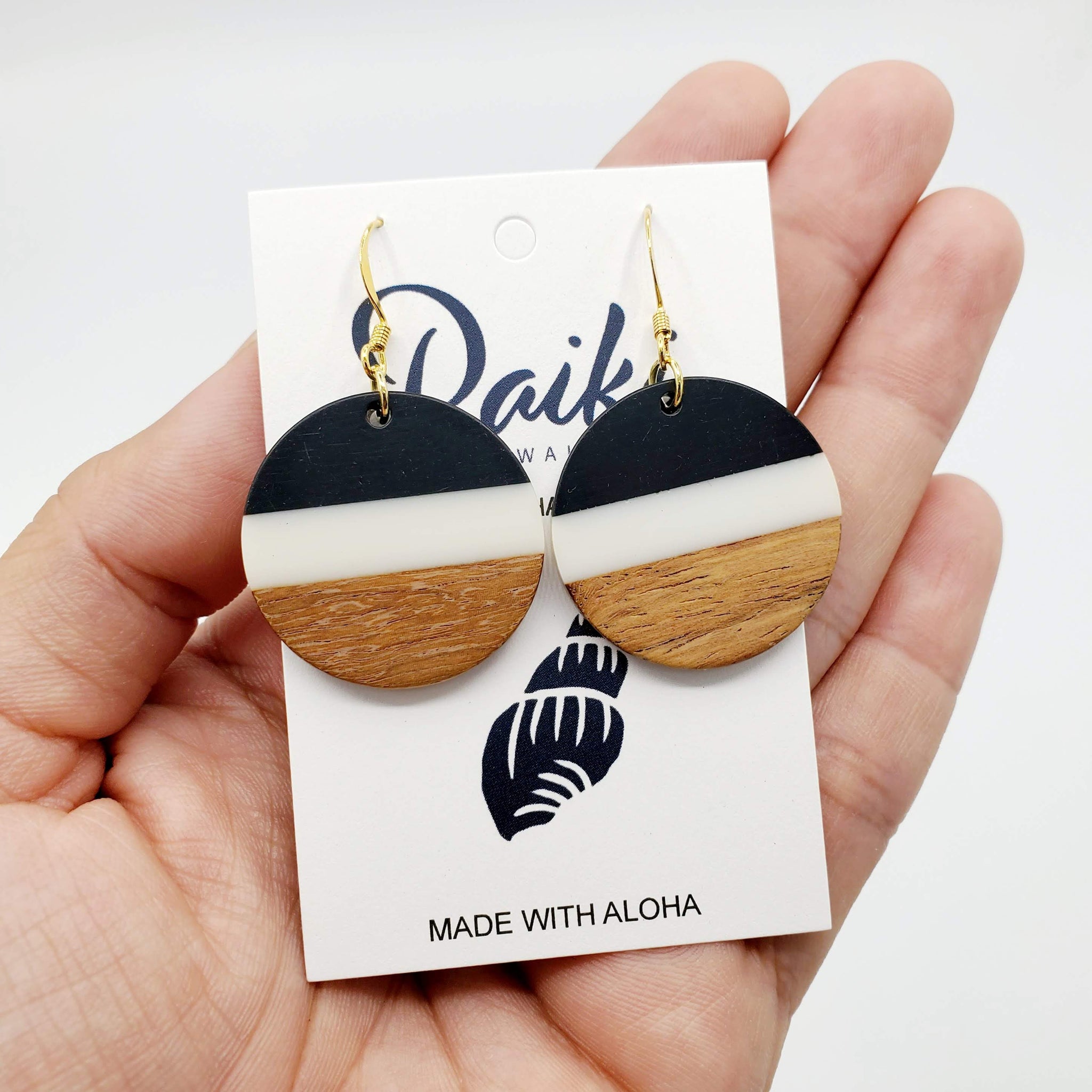 B&W Round Earrings